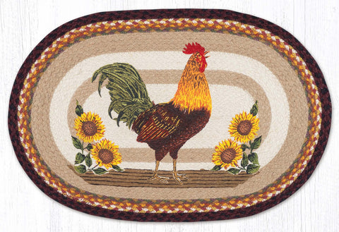 OP-471 Sunflower Rooster Oval Rug