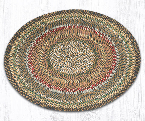 C-051 Fir and Ivory Braided Rug Round / 4'x4'