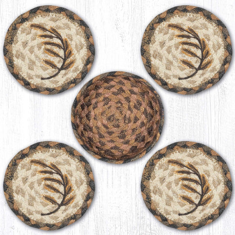 CNB-802 Golden Wheat Coasters In A Basket
