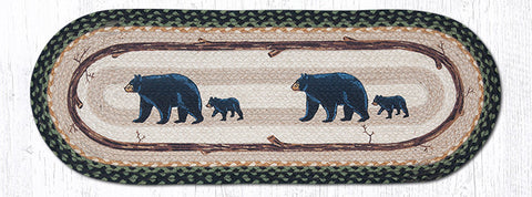 TR-116 Mama and Baby Bear Oval Table Runner
