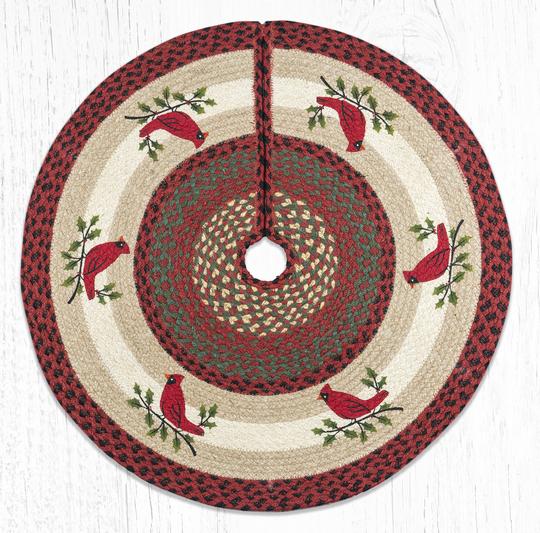TSP-25 Holly Cardinal Printed Tree Skirt Round 30"x30"