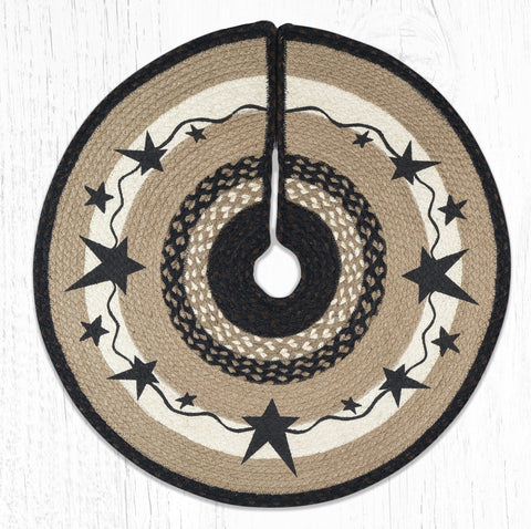 TSP-313 Primitive Stars Black Printed Tree Skirt Round 30