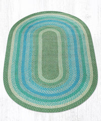C-419 Sage, Ivory and Settlers Blue Braided Rug