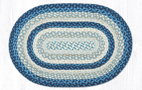C-362 Breezy Blue, Taupe and Ivory Braided Rug 20