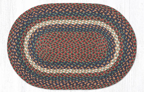 C-040 Burgundy and Gray Braided Rug Oval / 20