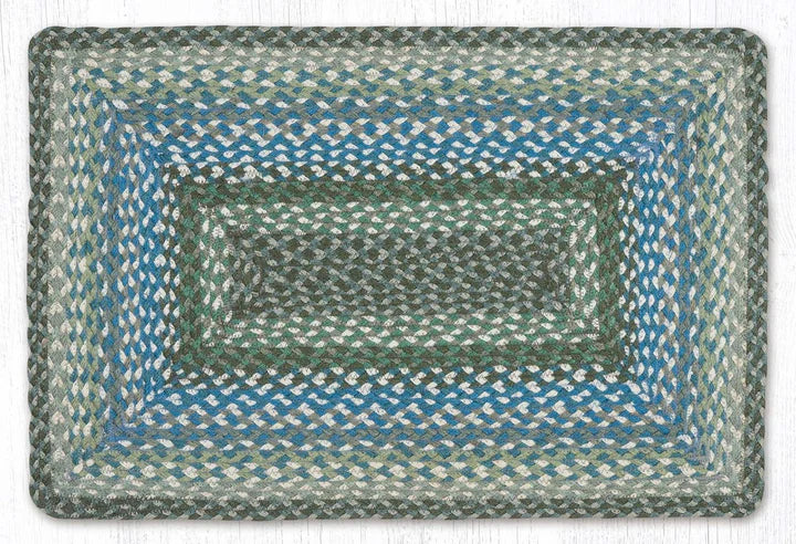 C-419 Sage, Ivory and Settlers Blue Braided Rug