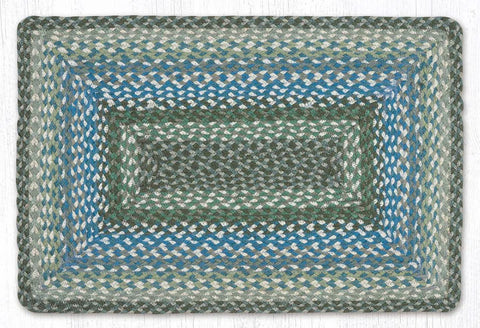 C-419 Sage, Ivory and Settlers Blue Braided Rug 20