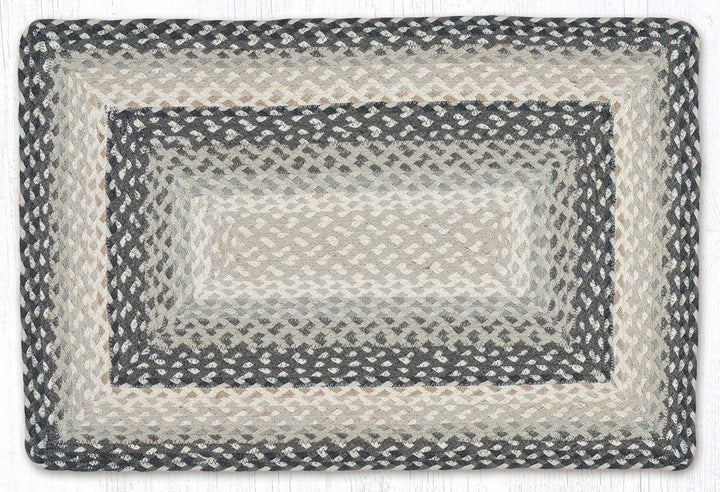Grey Braided Rag Rug C-890 Gray/Sand/Ivory Braided Rug | The Braided Rug Place