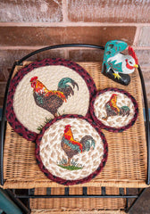 IC-471 Rustic Rooster Individual Coaster