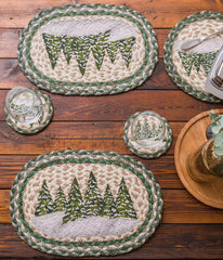 IC-419 Holiday Village Trees Individual Coaster