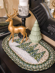 PM-OP-419 Holiday Village Trees Placemat 13"x19"