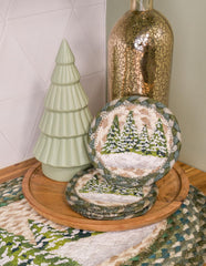 IC-419 Holiday Village Trees Individual Coaster