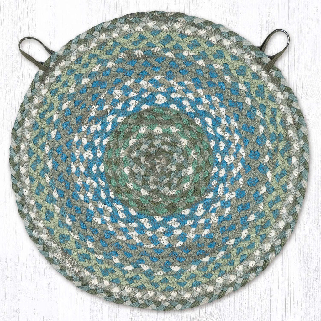 CH-419 Sage/Ivory/Settlers Blue Chair Pad