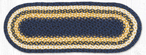 TR-079 Light Blue/Dark Blue/Mustard Jute Table Runner 13