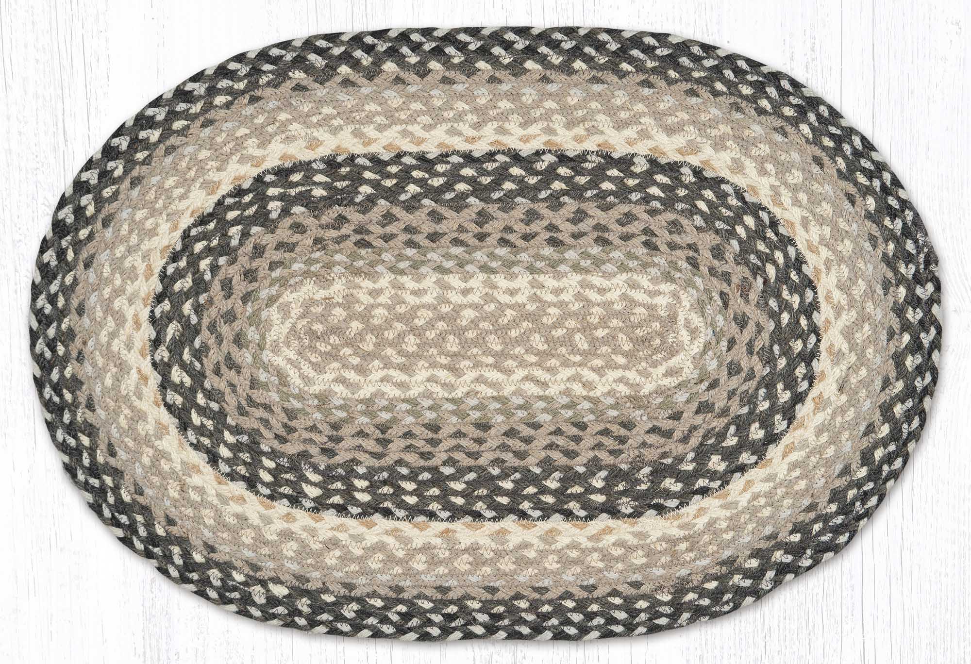 C-890 Gray/Sand/Ivory Braided Rug | The Braided Rug Place