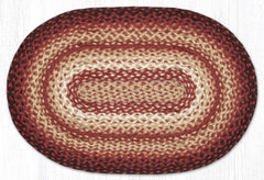 C-896 Burgundy/Tan/Ivory Braided Rug