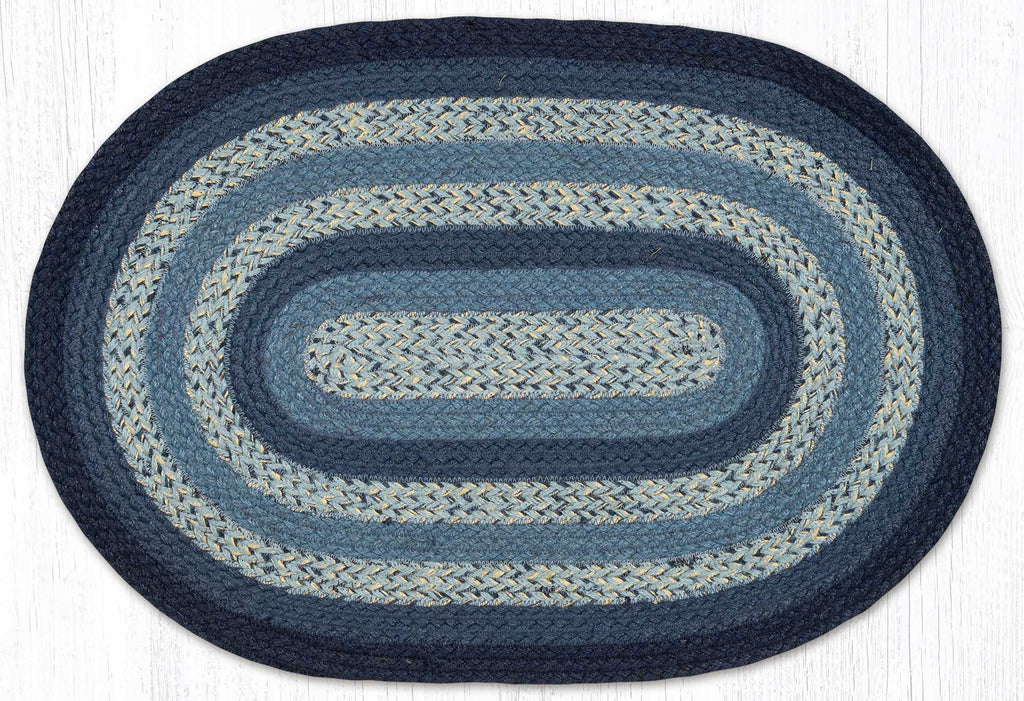 C-904 Navy/Mid-Blue/Ivory Braided Rug