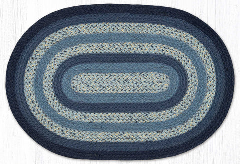 C-904 Navy/Mid-Blue/Ivory Braided Rug