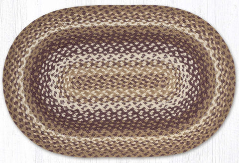 C-910 Tan/Ivory/Burgundy Braided Rug