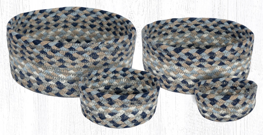 CB-005 Blue/Natural Braided Baskets