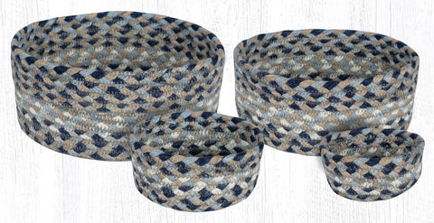 CB-005 Blue/Natural Braided Baskets