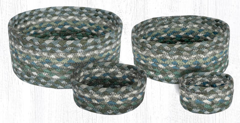 CB-419 Sage/Ivory/Settlers Blue Braided Baskets
