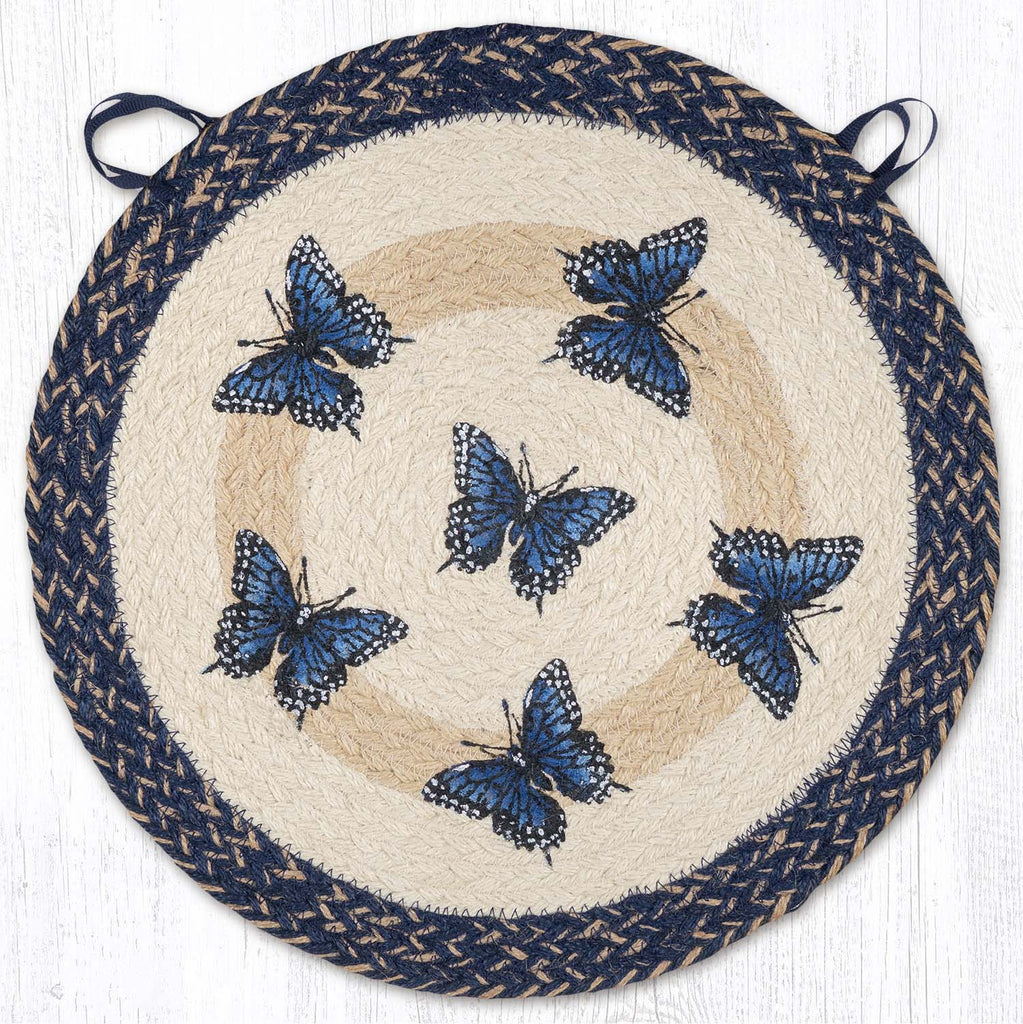 CH-9-921 Blue Swallowtail Chair Pad