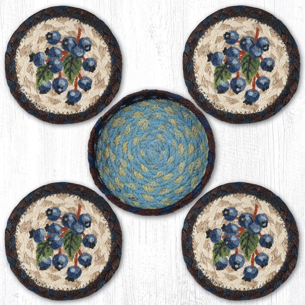 CNB-312 Blueberry Coasters In A Basket