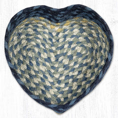 HB-362 Breezy Blue/Taupe/Ivory Heart Shaped Basket