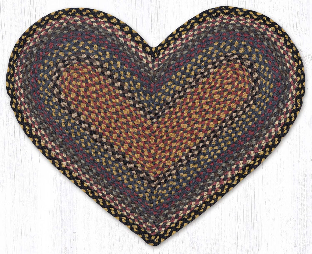 C-043 Burgundy, Blue and Gray Braided Rug