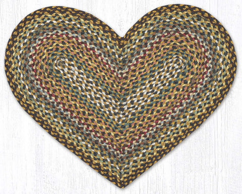 C-051 Fir/Ivory Braided Rug Heart / 20