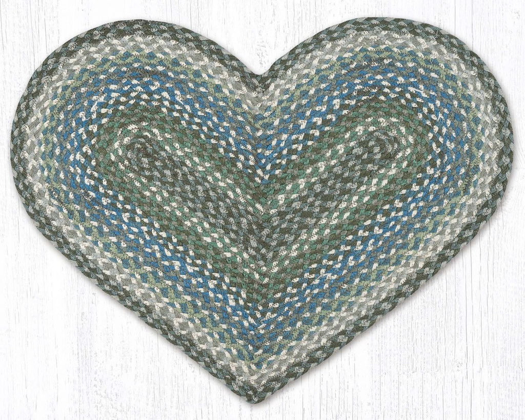 C-419 Sage, Ivory and Settlers Blue Braided Rug