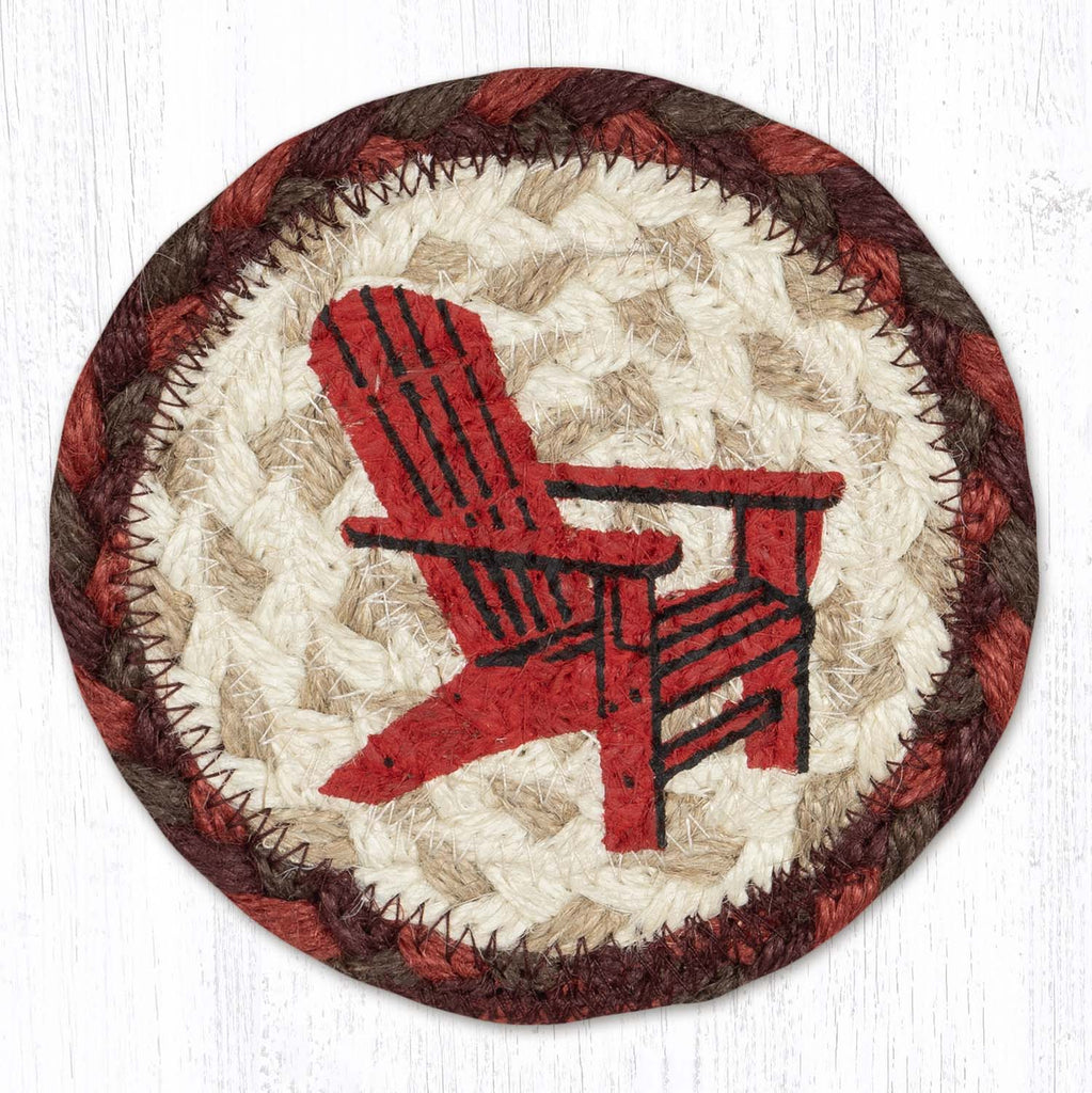 IC-417 Red Adirondack Chair Individual Coaster