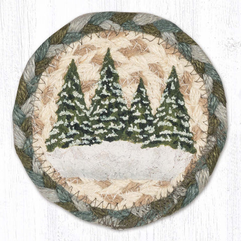 IC-419 Holiday Village Trees Individual Coaster