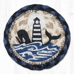 IC-443 Nautical White Whale Lighthouse Individual Coaster