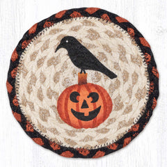 LC-590 Crow on Jack-O-Lantern 7" Round