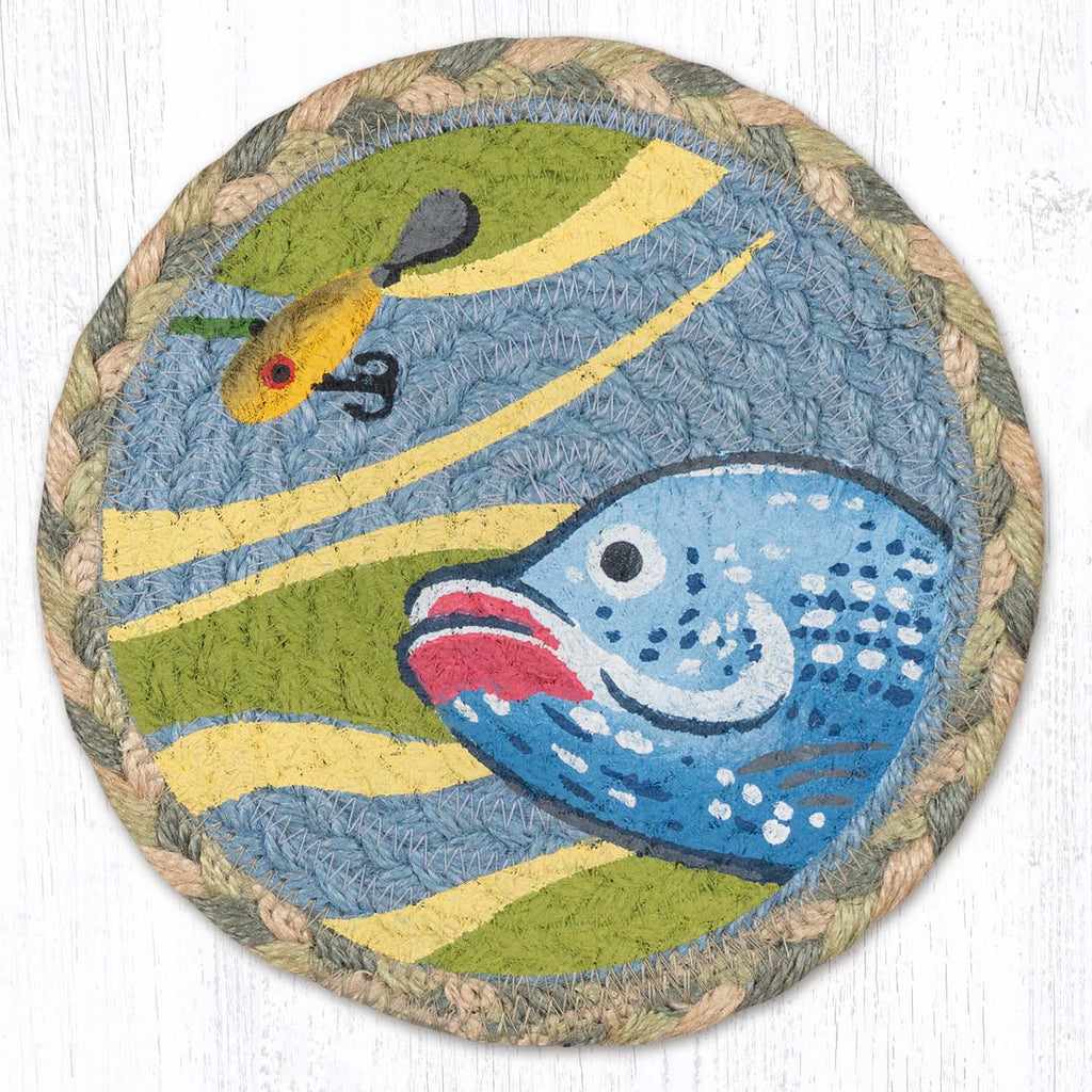 LC-933 Fish with Lure 2 Large Coaster