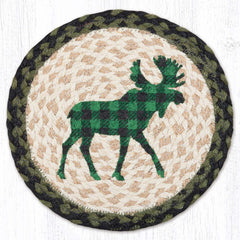 MSPR-116 Green Plaid Moose 10" Trivet