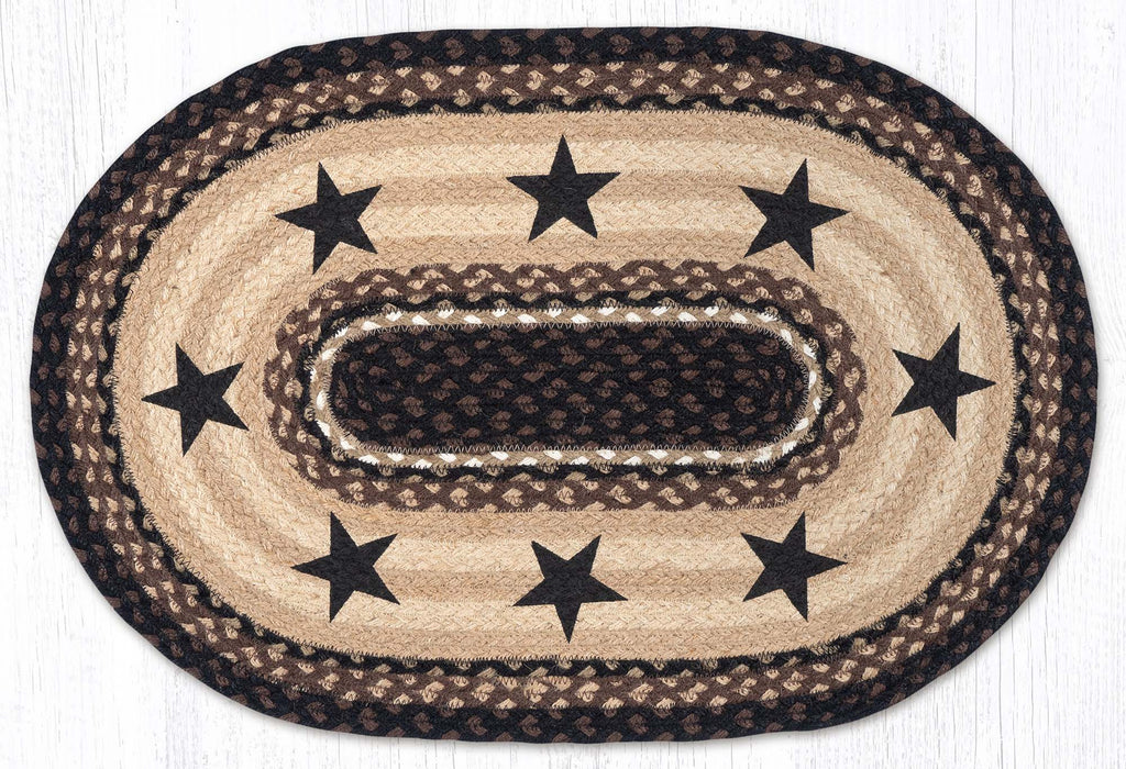 OP-313 Black Stars Oval Rug