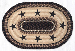OP-313 Black Stars Oval Rug