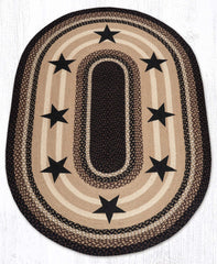 OP-313 Black Stars Oval Rug
