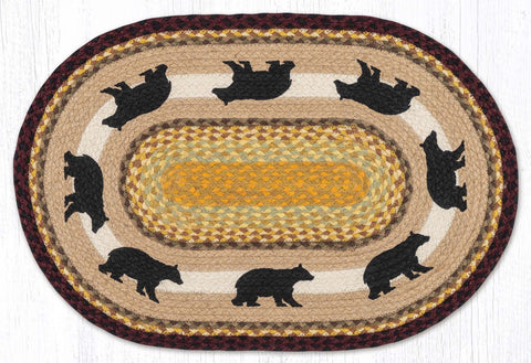 OP-395 Cabin Bear 2 Oval Rug