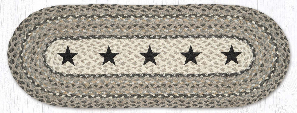 TR-890 Black Stars Oval Table Runner