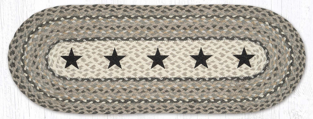 TR-890 Black Stars Oval Table Runner