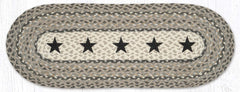 TR-890 Black Stars Oval Table Runner