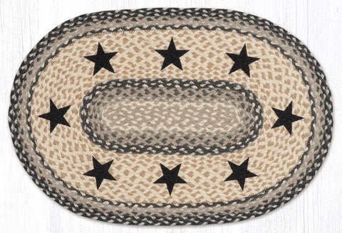 OP-890 Black Stars Oval Rug