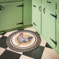 RP-430 Rooster Round Rug