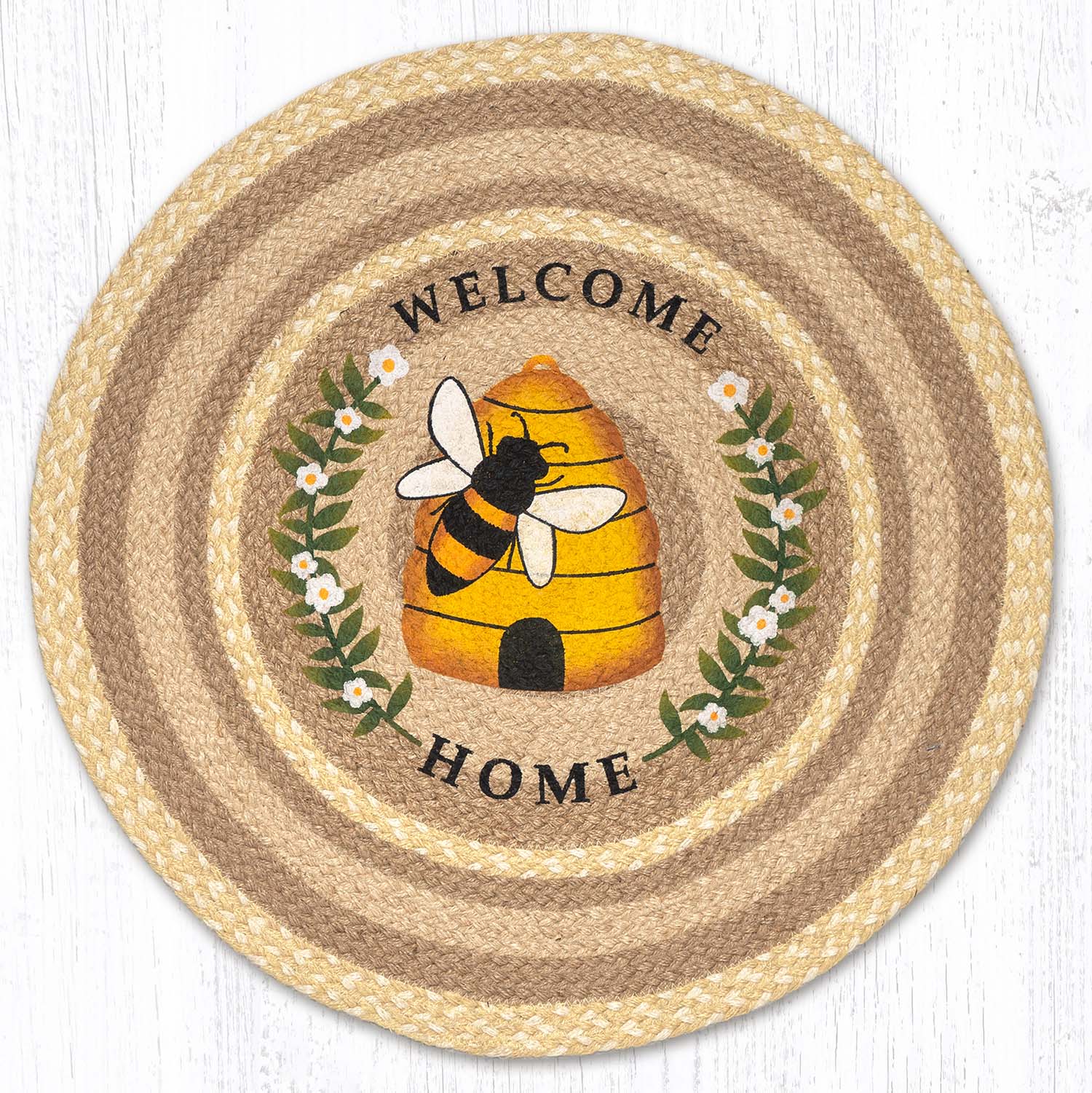 Welcome Rug Print RP-880 Welcome Home Round Rug | The Braided Rug Place