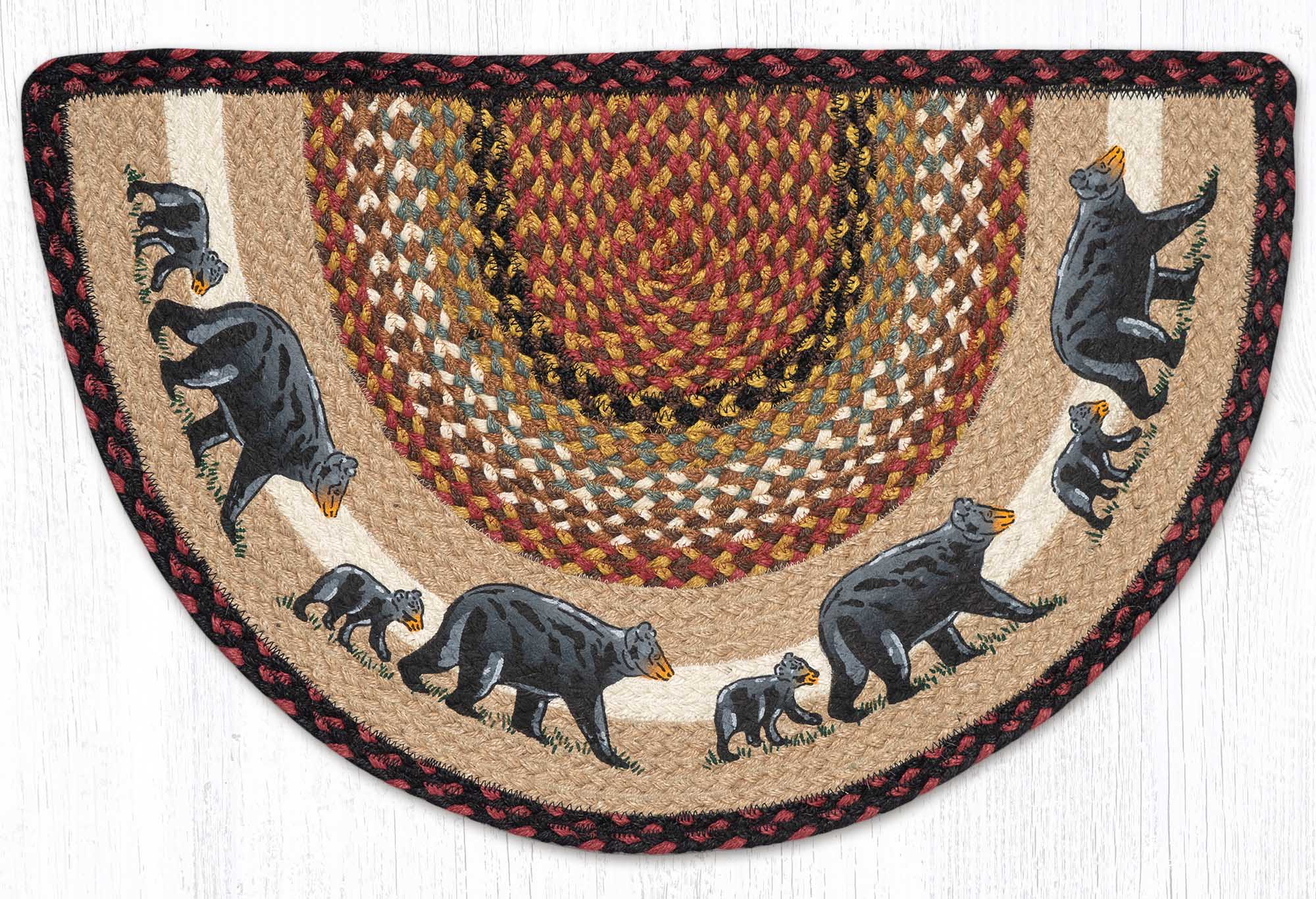 Slice Rugs SCP-319 Burgundy Mama Bear Slice Rug | The Braided Rug Place
