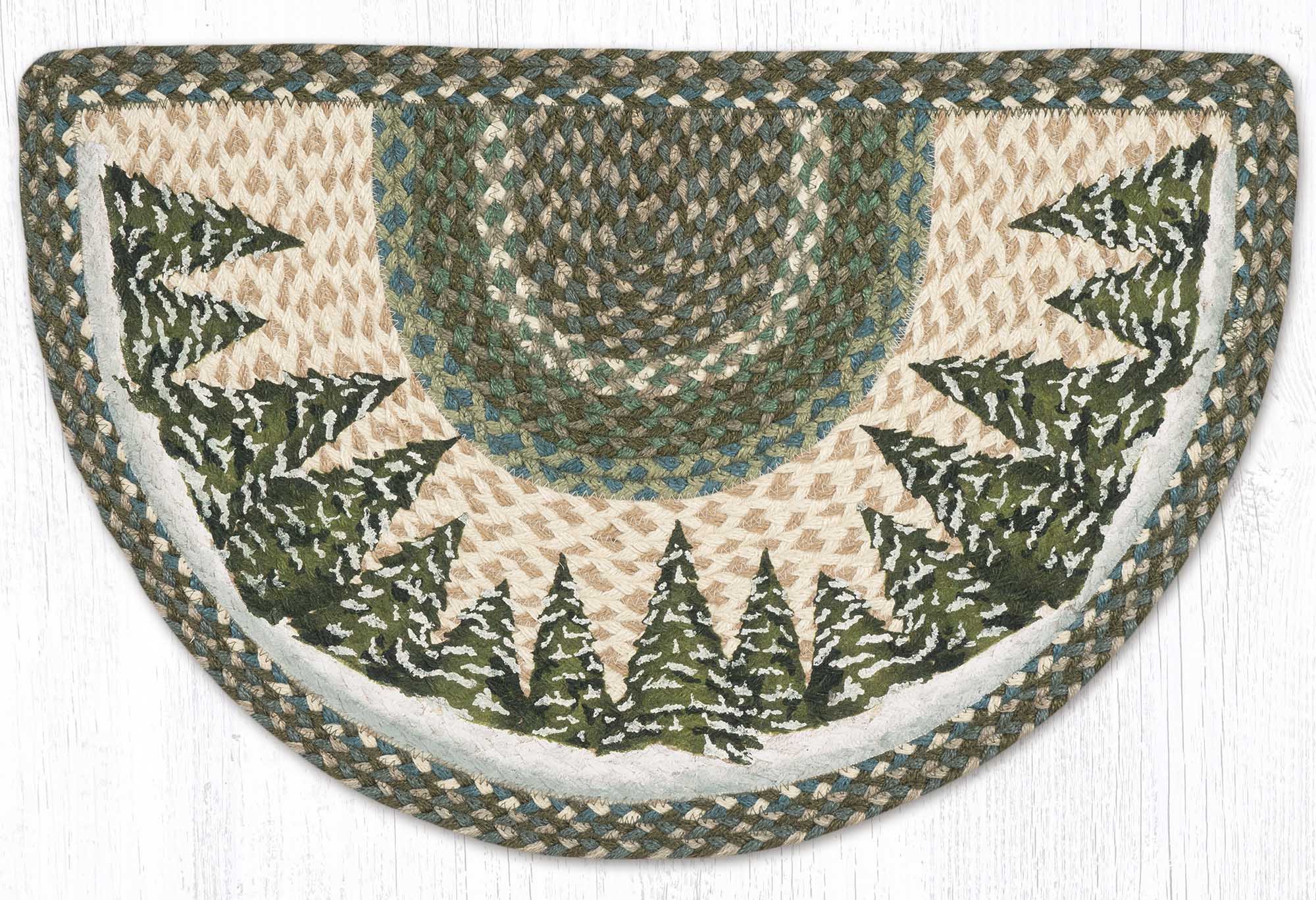 Slice Rugs SCP-419 Holiday Village Trees Slice Rug | The Braided Rug Place